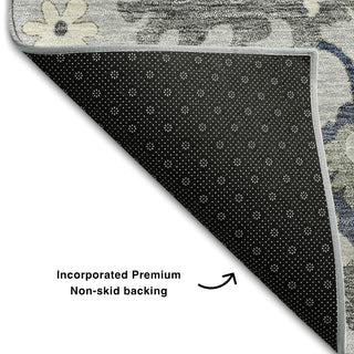 Piper Looms Mayfield Oushak AMF753 Silver Machine Washable Area Rug Backing Image