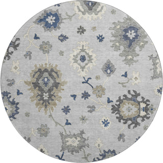 Piper Looms Mayfield Oushak AMF753 Silver Machine Washable Area Rug Round Main Image