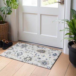 Piper Looms Mayfield Oushak AMF753 Silver Machine Washable Area Rug Scatter Lifestyle Image Feature