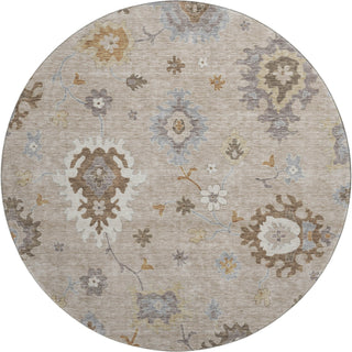 Piper Looms Mayfield Oushak AMF753 Taupe Machine Washable Area Rug Round Main Image