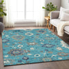 Piper Looms Mayfield Oushak AMF753 Teal Machine Washable Area Rug Lifestyle Image Feature