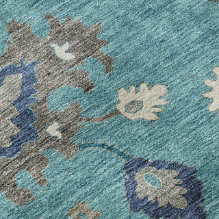 Piper Looms Mayfield Oushak AMF753 Teal Machine Washable Area Rug Swatch Image