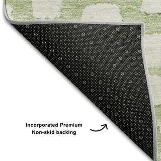Piper Looms Mayfield Squares AMF754 Aloe Machine Washable Area Rug Backing Image