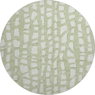 Piper Looms Mayfield Squares AMF754 Aloe Machine Washable Area Rug Round Main Image