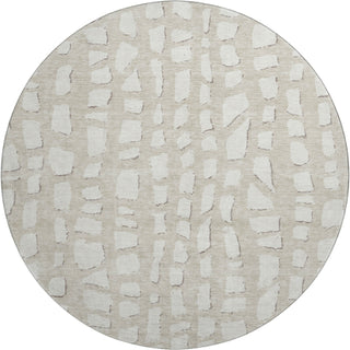 Piper Looms Mayfield Squares AMF754 Beige Machine Washable Area Rug Round Main Image