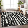 Piper Looms Mayfield Squares AMF754 Black Machine Washable Area Rug Lifestyle Image Feature