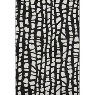 Piper Looms Mayfield Squares AMF754 Black Machine Washable Area Rug main image