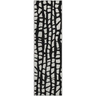Piper Looms Mayfield Squares AMF754 Black Machine Washable Area Rug Runner Main Image