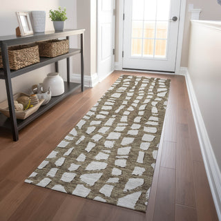 Piper Looms Mayfield Squares AMF754 Brown Machine Washable Area Rug Runner Lifestyle Image Feature