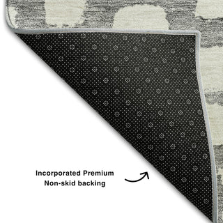 Piper Looms Mayfield Squares AMF754 Gray Machine Washable Area Rug Backing Image