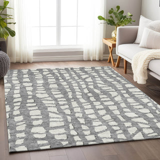 Piper Looms Mayfield Squares AMF754 Gray Machine Washable Area Rug Lifestyle Image Feature