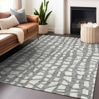 Piper Looms Mayfield Squares AMF754 Gray Machine Washable Area Rug Lifestyle Image Feature