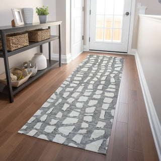 Piper Looms Mayfield Squares AMF754 Gray Machine Washable Area Rug Runner Lifestyle Image Feature