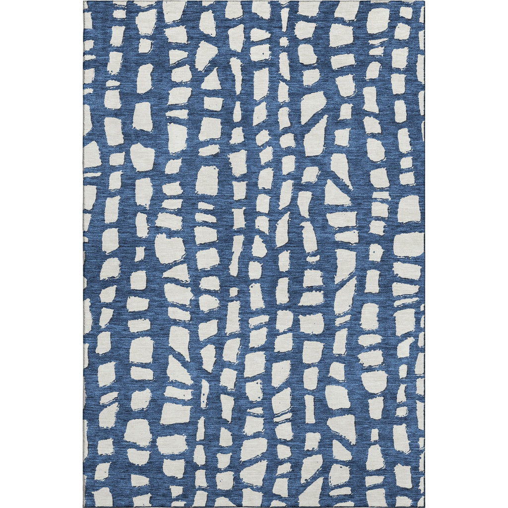 Piper Looms Mayfield Squares AMF754 Navy Machine Washable Area Rug main image