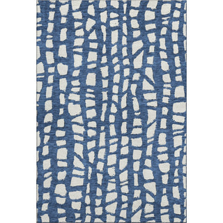 Piper Looms Mayfield Squares AMF754 Navy Machine Washable Area Rug main image