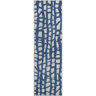 Piper Looms Mayfield Squares AMF754 Navy Machine Washable Area Rug Runner Main Image