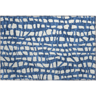 Piper Looms Mayfield Squares AMF754 Navy Machine Washable Area Rug Scatter Main Image