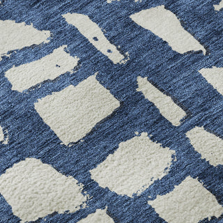 Piper Looms Mayfield Squares AMF754 Navy Machine Washable Area Rug Swatch Image