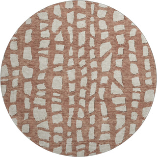 Piper Looms Mayfield Squares AMF754 Paprika Machine Washable Area Rug Round Main Image