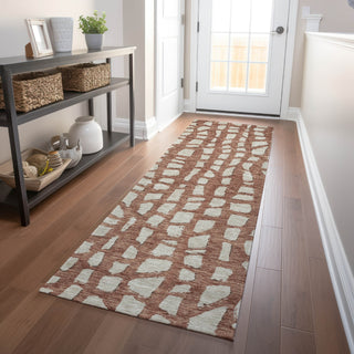 Piper Looms Mayfield Squares AMF754 Paprika Machine Washable Area Rug Runner Lifestyle Image Feature