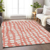 Piper Looms Mayfield Squares AMF754 Salmon Machine Washable Area Rug Lifestyle Image Feature