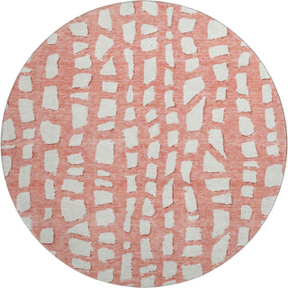 Piper Looms Mayfield Squares AMF754 Salmon Machine Washable Area Rug Round Main Image
