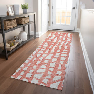 Piper Looms Mayfield Squares AMF754 Salmon Machine Washable Area Rug Runner Lifestyle Image Feature