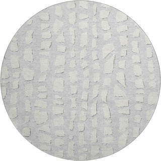 Piper Looms Mayfield Squares AMF754 Silver Machine Washable Area Rug Round Main Image
