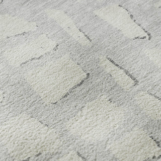 Piper Looms Mayfield Squares AMF754 Silver Machine Washable Area Rug Swatch Image