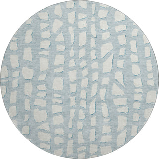 Piper Looms Mayfield Squares AMF754 Sky Machine Washable Area Rug Round Main Image