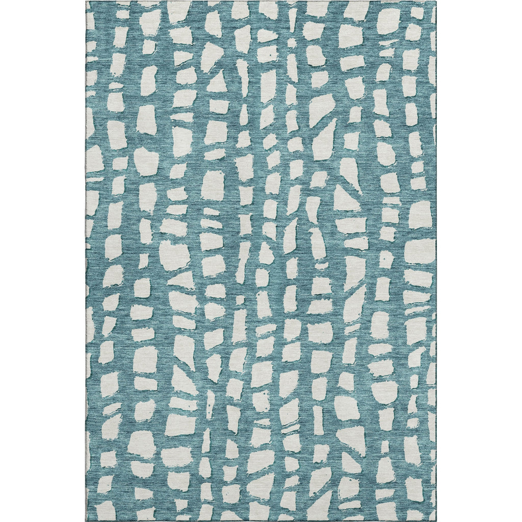 Piper Looms Mayfield Squares AMF754 Teal Machine Washable Area Rug main image