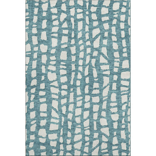 Piper Looms Mayfield Squares AMF754 Teal Machine Washable Area Rug main image