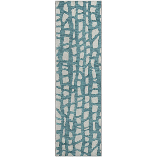 Piper Looms Mayfield Squares AMF754 Teal Machine Washable Area Rug Runner Main Image