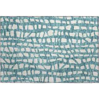 Piper Looms Mayfield Squares AMF754 Teal Machine Washable Area Rug Scatter Main Image