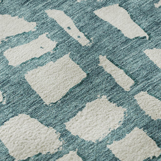 Piper Looms Mayfield Squares AMF754 Teal Machine Washable Area Rug Swatch Image