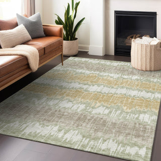 Piper Looms Mayfield Stripes AMF755 Aloe Machine Washable Area Rug Lifestyle Image Feature