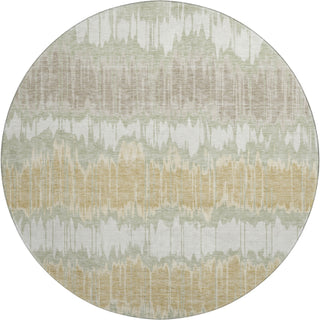Piper Looms Mayfield Stripes AMF755 Aloe Machine Washable Area Rug Round Main Image