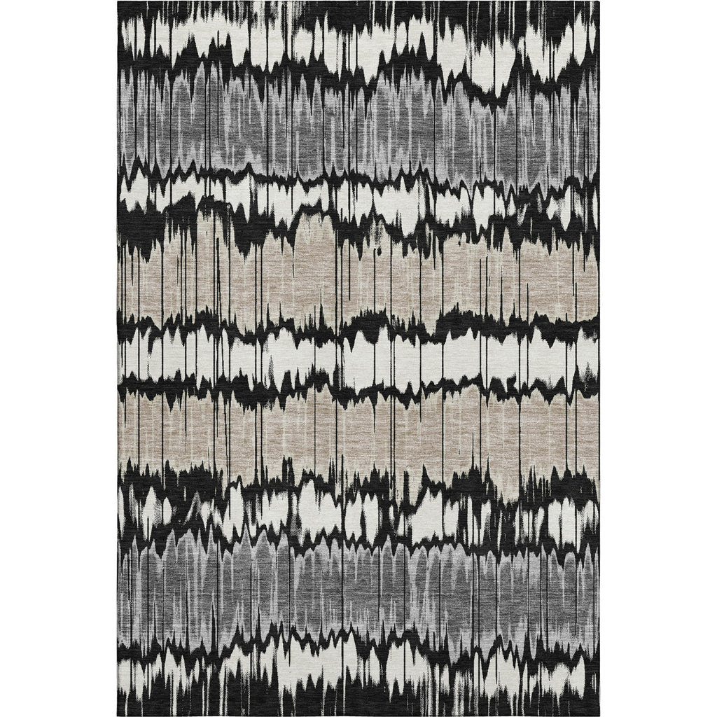 Piper Looms Mayfield Stripes AMF755 Black Machine Washable Area Rug main image