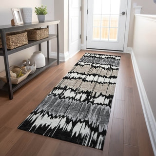 Piper Looms Mayfield Stripes AMF755 Black Machine Washable Area Rug Runner Lifestyle Image Feature