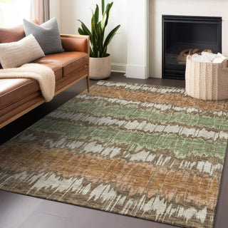 Piper Looms Mayfield Stripes AMF755 Chocolate Machine Washable Area Rug Lifestyle Image Feature