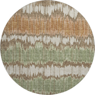 Piper Looms Mayfield Stripes AMF755 Chocolate Machine Washable Area Rug Round Main Image