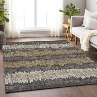 Piper Looms Mayfield Stripes AMF755 Fudge Machine Washable Area Rug Lifestyle Image Feature