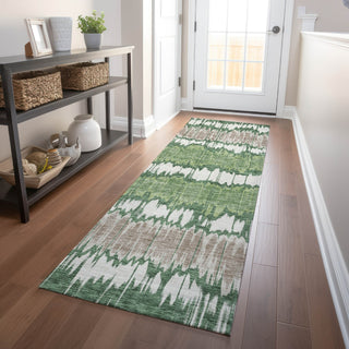 Piper Looms Mayfield Stripes AMF755 Green Machine Washable Area Rug Runner Lifestyle Image Feature