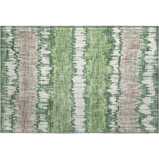 Piper Looms Mayfield Stripes AMF755 Green Machine Washable Area Rug Scatter Main Image