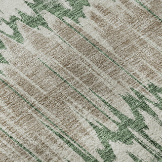 Piper Looms Mayfield Stripes AMF755 Green Machine Washable Area Rug Swatch Image