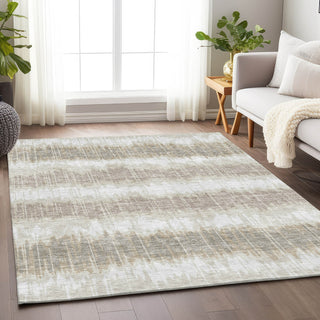 Piper Looms Mayfield Stripes AMF755 Ivory Machine Washable Area Rug Lifestyle Image Feature
