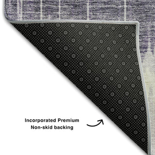 Piper Looms Mayfield Stripes AMF755 Lavender Machine Washable Area Rug Backing Image