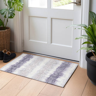 Piper Looms Mayfield Stripes AMF755 Lavender Machine Washable Area Rug Scatter Lifestyle Image Feature