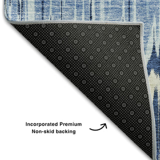 Piper Looms Mayfield Stripes AMF755 Navy Machine Washable Area Rug Backing Image