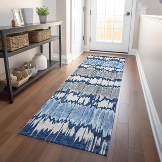 Piper Looms Mayfield Stripes AMF755 Navy Machine Washable Area Rug Runner Lifestyle Image Feature